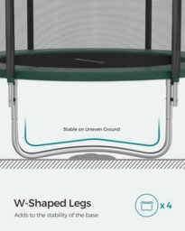 Songmics Compact Trampoline For Outdoor Spaces, With Safety Cover, Ladder And Cushioned Bars, Dark Green - thumbnail 7