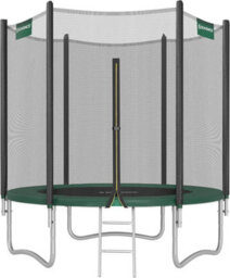 Songmics Compact Trampoline For Outdoor Spaces, With Safety Cover, Ladder And Cushioned Bars, Dark Green - thumbnail 9