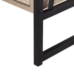 Beliani Console Table Tv Stand Dark Brown - Industrial Metal Frame, 3 Shelves 1 Drawer, Compact W56 X D51 X H101Cm - thumbnail 8