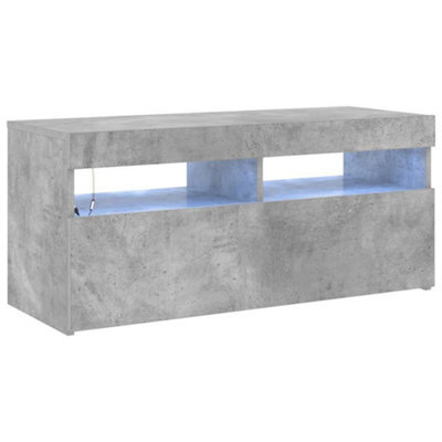 Berkfield Modern Tv Cabinet With Led Lights Concrete Grey 90X35X40 Cm - image 1