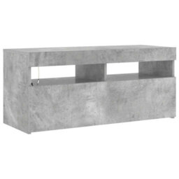 Berkfield Modern Tv Cabinet With Led Lights Concrete Grey 90X35X40 Cm - thumbnail 7