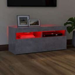 Berkfield Modern Tv Cabinet With Led Lights Concrete Grey 90X35X40 Cm - thumbnail 5