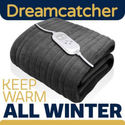 Dreamcatcher Deluxe Grey Electric Throw Heated Double Over Blanket Soft Fleece 9 Heat & 12 Timer Settings - thumbnail 7