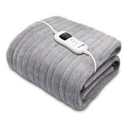 Dreamcatcher Deluxe Grey Electric Throw Heated Double Over Blanket Soft Fleece 9 Heat & 12 Timer Settings - thumbnail 1