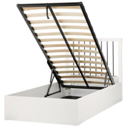 Beliani Ottoman Bed Rouvillers 90 X 200 Cm (Eu Single) White - thumbnail 1