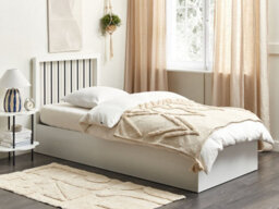Beliani Ottoman Bed Rouvillers 90 X 200 Cm (Eu Single) White - thumbnail 2