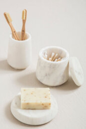 Orsina Off White Marble Soap Dish, Elegant Natural Soap Holder With Recessed Tray, Smooth Textured Bath Soap Dish - thumbnail 4