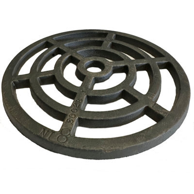 "Thomas Dudley 8"" Diameter 203mm 9mm Thick Round Circular Cast Iron Gully Grid Grate Heavy Duty Drain Cover Black Satin Finish."