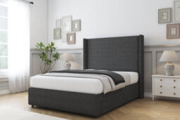 "Comfort Ayla Graphite Dumfries Divan Bed Set No Drawers - 54"" Wingback & 12"" Footboard 4' Small Double" - thumbnail 2