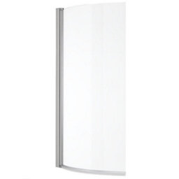 Homestylestore White 1675 X 850mm Bathroom Left Hand Curved P Shape Shower Bath With Screen And End Panel - thumbnail 3