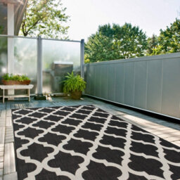 The Rugs Ecology Collection Outdoor Rugs In Black  400Bl - thumbnail 1