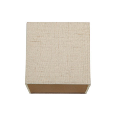Happy Homewares Contemporary And Sleek Taupe Linen Fabric Small Square Lamp Shade 40W Maximum - image 1