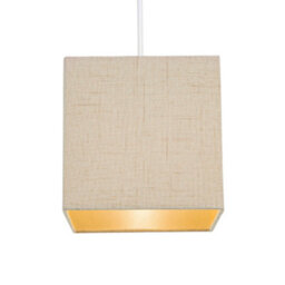 Happy Homewares Contemporary And Sleek Taupe Linen Fabric Small Square Lamp Shade 40W Maximum - thumbnail 2