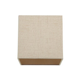 Happy Homewares Contemporary And Sleek Taupe Linen Fabric Small Square Lamp Shade 40W Maximum - thumbnail 1