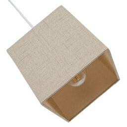 Happy Homewares Contemporary And Sleek Taupe Linen Fabric Small Square Lamp Shade 40W Maximum - thumbnail 4