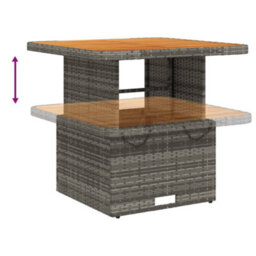 Berkfield Garden Table Grey 80X80X71 Cm Poly Rattan And Acacia Wood - thumbnail 4