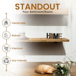 MKGT Rustic Breakfast Bar 30Cm Kitchen Shelf Coffee Pub Table (Rustic Pine, 140Cm Long) - thumbnail 4