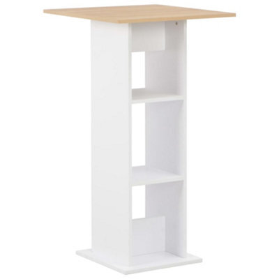 Berkfield Bar Table White And Sonoma Oak 60X60X110 Cm - image 1