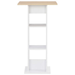 Berkfield Bar Table White And Sonoma Oak 60X60X110 Cm - thumbnail 2