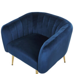 Beliani Armchair Laconia Velvet Dark Blue - thumbnail 6