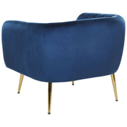 Beliani Armchair Laconia Velvet Dark Blue - thumbnail 5