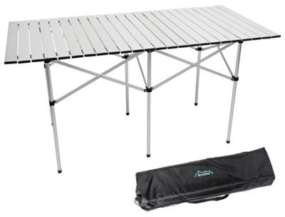 Andes Folding Aluminium Camping Table, Carry Bag Included, 140 X 70 X 70Cm - image 1