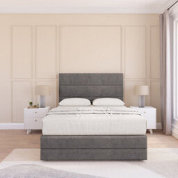 "Sloomy 3Ft Monaco Divan Bed Base Slate Naples ,no Drawers, 12"" Footboard & 26"" Struts Headboard - Single" - thumbnail 2