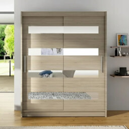 Sliding Wardrobe Westa Xiii 150 Cm With Mirror Panels Sonoma - thumbnail 1