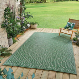 Gainsborough Sage Aztec Outdoor Rug, Weatherproof Recycled Polypropylene, 150 X 240Cm, Mould And Uv Resistant