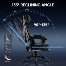 Gtplayer Office Chair, Ergonomic High Back Executive Desk Chair With Linkage Armrests Heavy Duty Swivel Gaming Chairs, Black - thumbnail 6