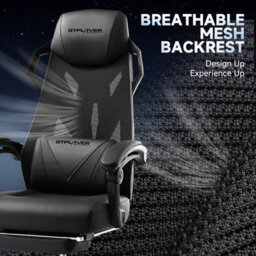 Gtplayer Office Chair, Ergonomic High Back Executive Desk Chair With Linkage Armrests Heavy Duty Swivel Gaming Chairs, Black - thumbnail 2