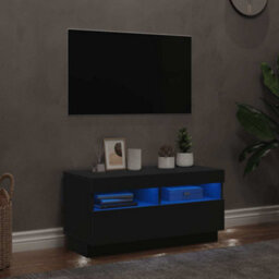 Walplus Tv Cabinet With Led Lights Black 80X35X40 Cm - thumbnail 1