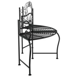Walplus 50 Cm Black Steel Tree Bench Outdoor Garden Seating - thumbnail 5