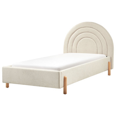 Beliani Kids Bed Fabric Anet 90 X 200 Cm (Eu Single) Beige - image 1