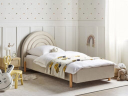 Beliani Kids Bed Fabric Anet 90 X 200 Cm (Eu Single) Beige - thumbnail 2