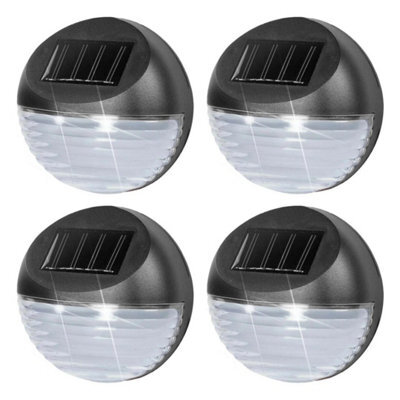 4X Solar Power Fence Lights Wall Garden Outdoor Cold White Led Weather Resistant - image 1