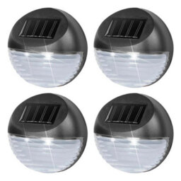 4X Solar Power Fence Lights Wall Garden Outdoor Cold White Led Weather Resistant - thumbnail 1