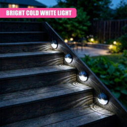 4X Solar Power Fence Lights Wall Garden Outdoor Cold White Led Weather Resistant - thumbnail 6