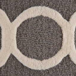 Wyld And Coco Trellis Grey Wool Rug 80 X 150 Cm Hand-Tufted Quatrefoil Low Pile - thumbnail 3