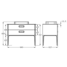 Plum&clay Canaria 4 Leg Blue Bathroom Vanity Unit With Stone Countertop & Integrated Ceramic Basin (W)985mm (H)850mm - thumbnail 4