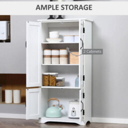Freestanding Tall Kitchen Larder Cabinet Pantry Storage Unit & Doors - thumbnail 4