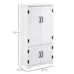 Freestanding Tall Kitchen Larder Cabinet Pantry Storage Unit & Doors - thumbnail 2
