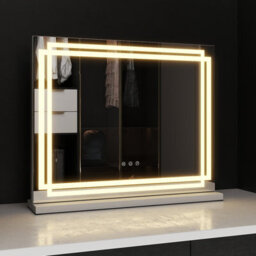 Gainoom  White Vanity Mirror With Lights Lighted Makeup Mirror With 3 Color Dimmable Lighting Modes And Smart Touch Control - thumbnail 1