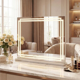 Gainoom  White Vanity Mirror With Lights Lighted Makeup Mirror With 3 Color Dimmable Lighting Modes And Smart Touch Control - thumbnail 6