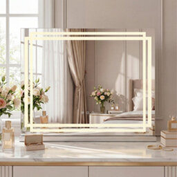 Gainoom  White Vanity Mirror With Lights Lighted Makeup Mirror With 3 Color Dimmable Lighting Modes And Smart Touch Control - thumbnail 3