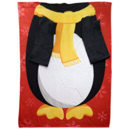 Snug Rug Snug-Rug Penguin Fleece Blanket With Sleeves Novelty Christmas Sleeved Wearable - thumbnail 3