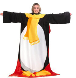 Snug Rug Snug-Rug Penguin Fleece Blanket With Sleeves Novelty Christmas Sleeved Wearable - thumbnail 1