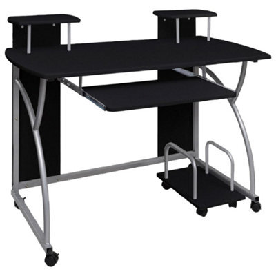 Berkfield Computer Desk Black 110X52X88.5 Cm Engineered Wood - image 1