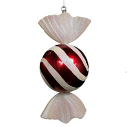 Samuel Alexander 50Cm Red And White Stripe Hanging Bauble Christmas Candy Decoration - thumbnail 8