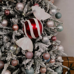 Samuel Alexander 50Cm Red And White Stripe Hanging Bauble Christmas Candy Decoration - thumbnail 4